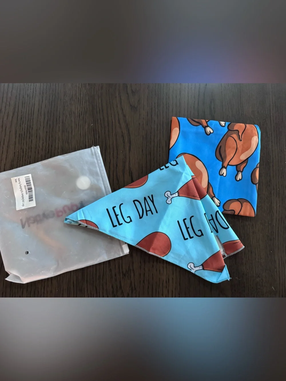 NWT NativePup 'Leg Day' and Turkey Blue Bandana Puppy Dog Scarf - Large